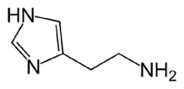 The chemical structure of histamine